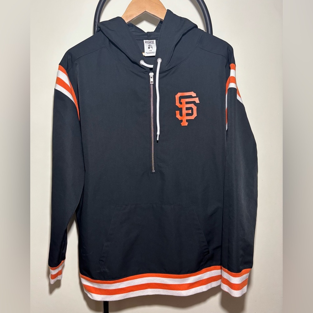 PINK Victoria's Secret Black and Orange Hoodie